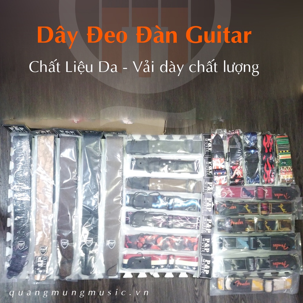 [24 Mẫu] Dây Đeo Đàn Guitar Cao Cấp Đẹp Cá Tính (Da ​​PU, Similar, Vải Thổ Cẩm)