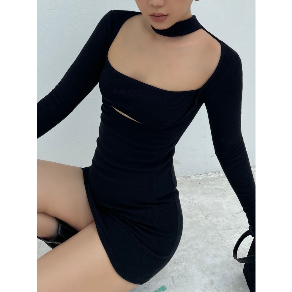 Đầm ôm tay dài cổ vuông - Jesse Dress - DEPASS