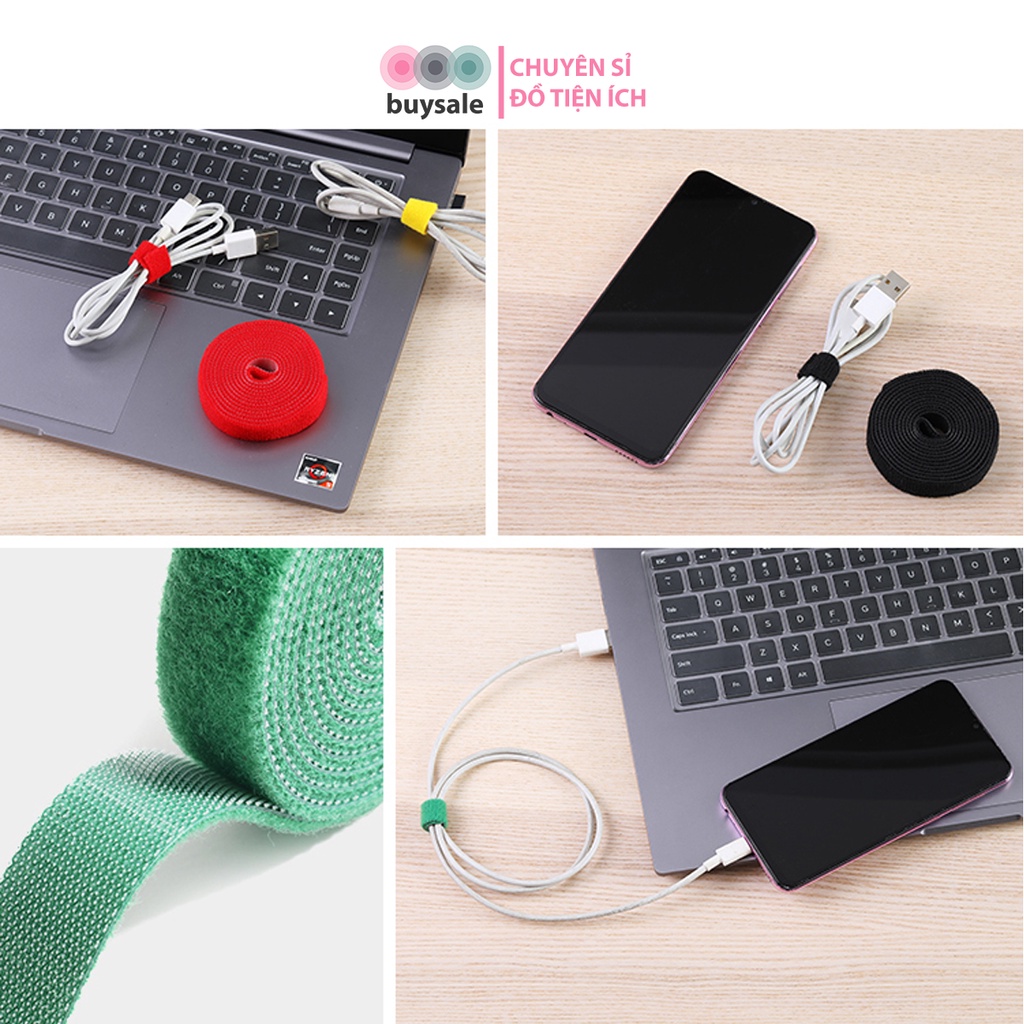 Dây dính vãi Velcro buộc gọn dây điện dây cáp_Buysales_BSPK183