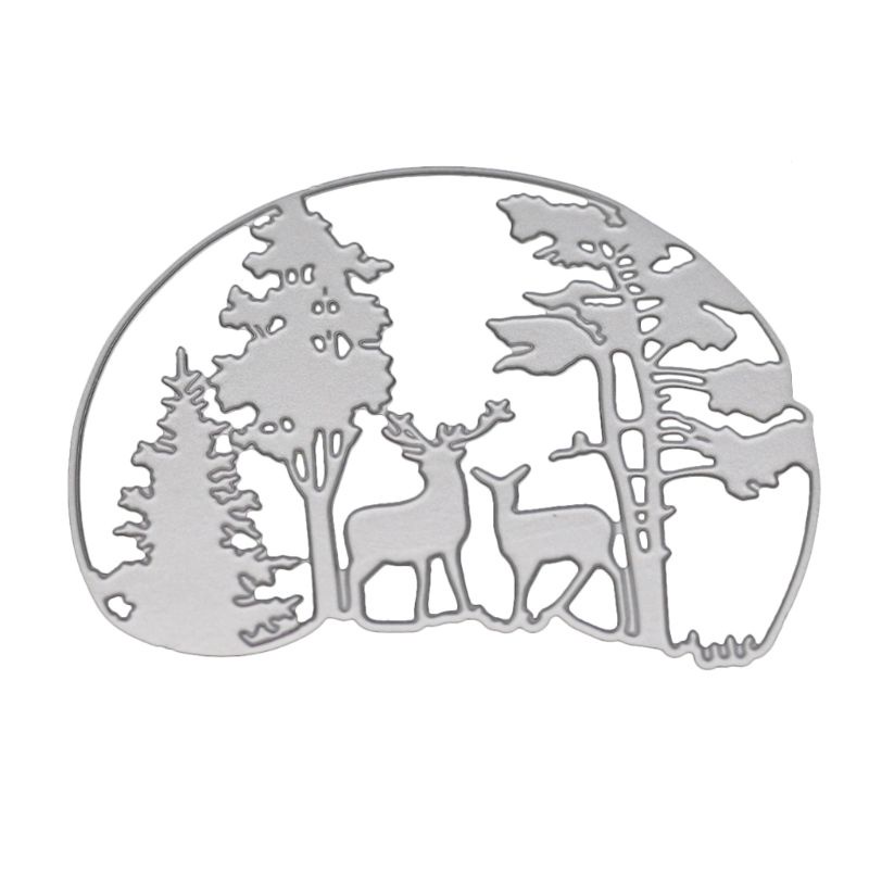 Khuôn Cắt Giấy Kim Loại Trang Trí Hình Nai Sừng Tấm Xinh Xắn