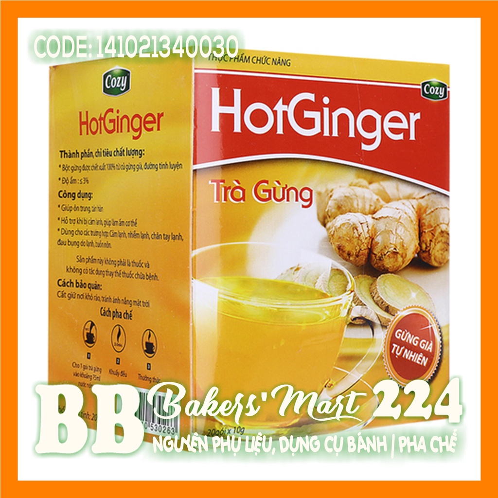 Trà GỪNG HotGinger HÒA TAN COZY - HỘP (20 gói x 10gr)