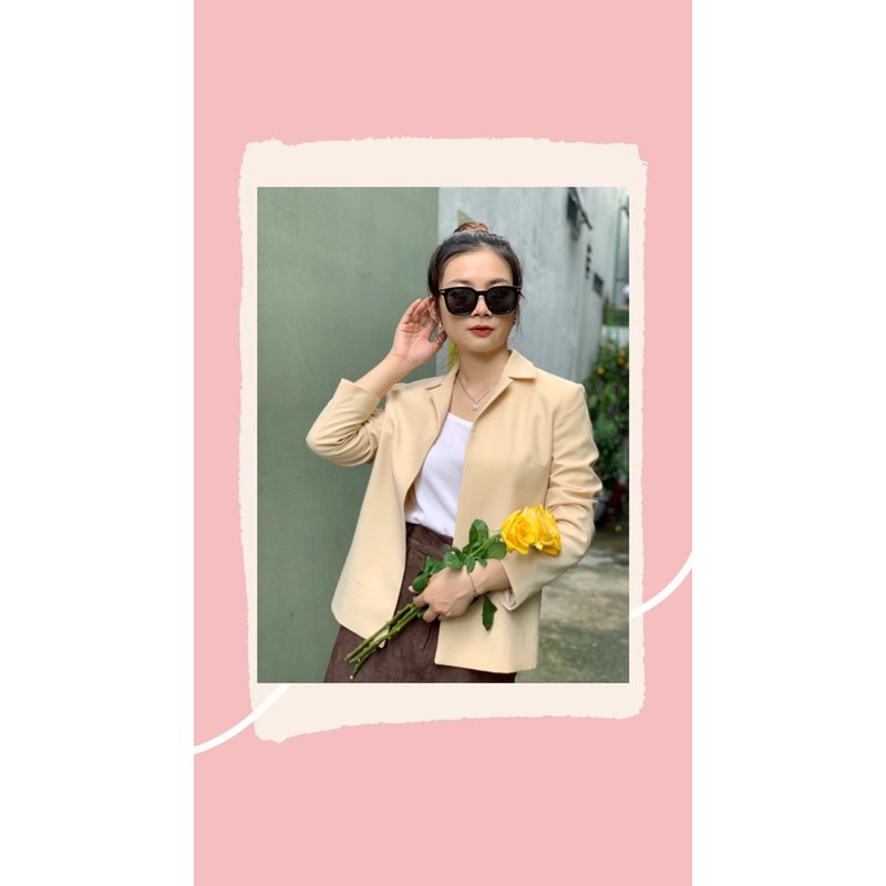 Áo khoác vest màu be