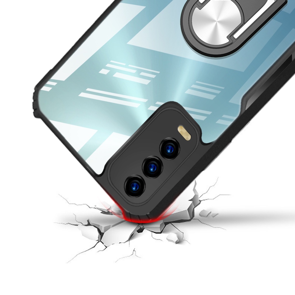 Ốp Điện Thoại Mềm Trong Suốt Chống Rơi Có Vòng Đỡ Cho VIVO Y19 U3 Z5X X30 Pro V17 Pro V19 NEO