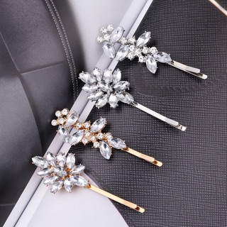 Kẹp tóc đính đá mạ bạc phong cách Seo Dan