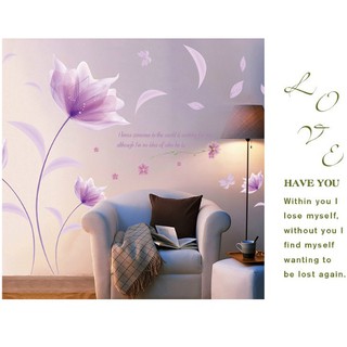 Decal dán tường hoa tím lãng mạn,nhẹ nhàng