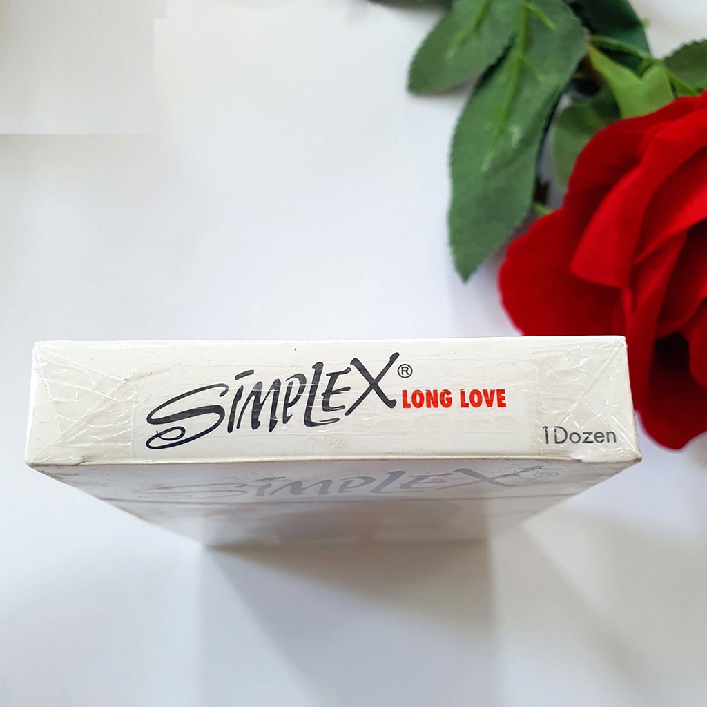Bao cao su siêu mỏng, kéo dài thời gian quan hệ Simplex Long Love - Hộp 12 cái (Có bán lẻ)