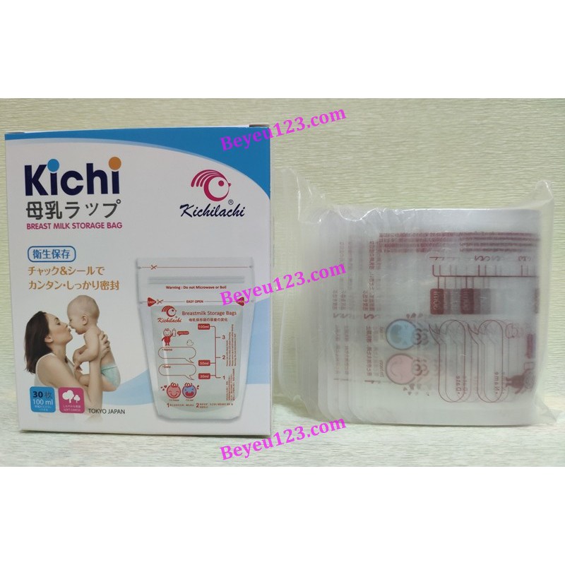 (Tặng Viết) Hộp 30 túi trữ sữa mẹ 100ml KICHILACHI K30 (Công nghệ Japan)