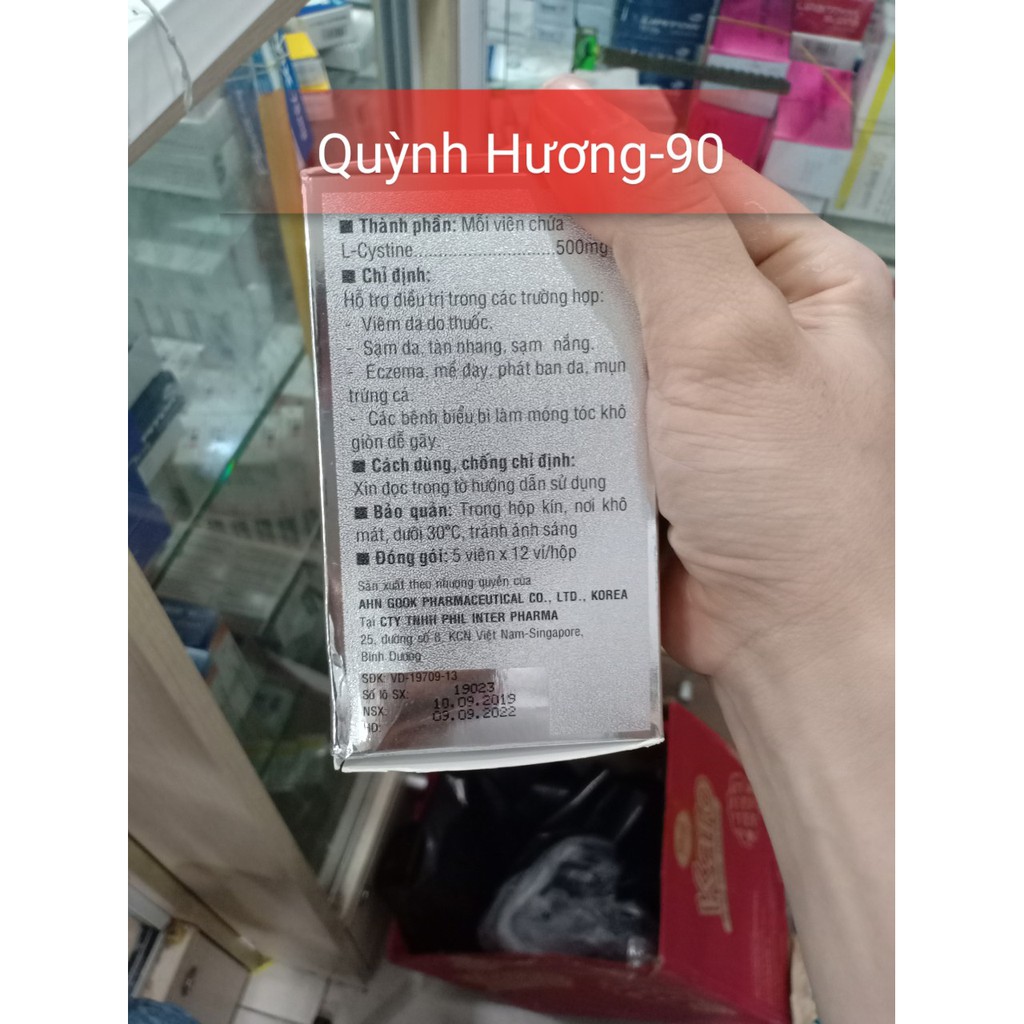 VIÊN UỐNG L-CYSTINE BỔ SUNG DƯỠNG CHẤT CHO DA,TÓC,MÓNG