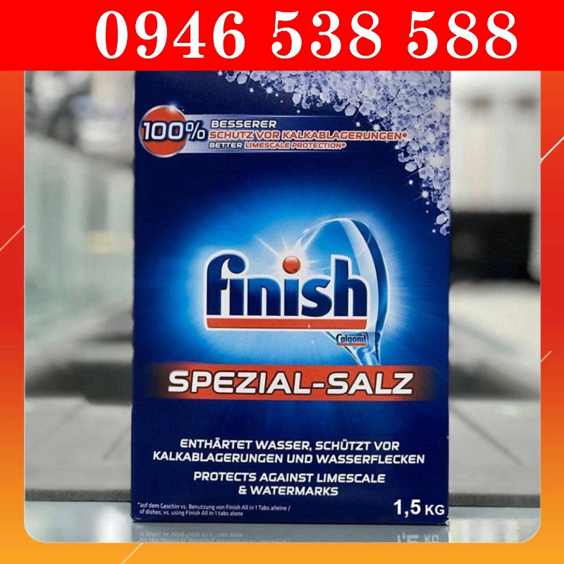 Combo bột rửa bát Finish 2.5kg, Muối rửa bát finish 1.5kg, Nước làm bóng 400ml - Nhập khẩu EU