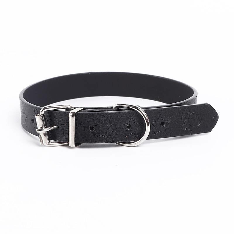 Vòng cổ cho chó mèo chất liệu PU siêu bền in họa tiết ngôi sao, kích thước thước 1,5*40cm phù hợp với giống nhỏ và vừa