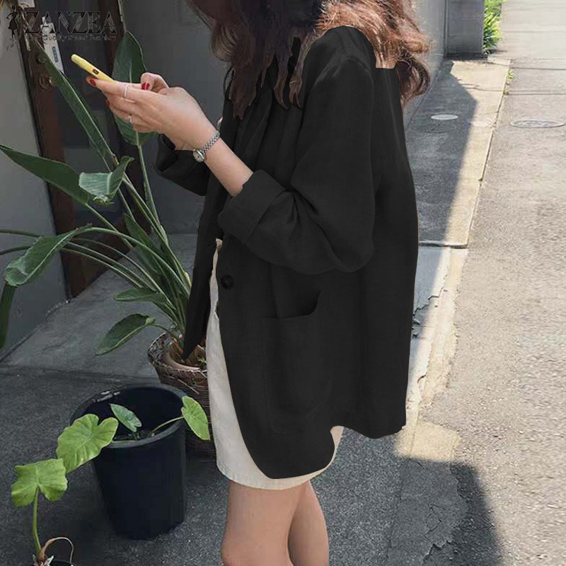 Áo Khoác Blazer Nữ ZANZEA Tay Dài Phối Túi Thanh Lịch Thời Trang | BigBuy360 - bigbuy360.vn