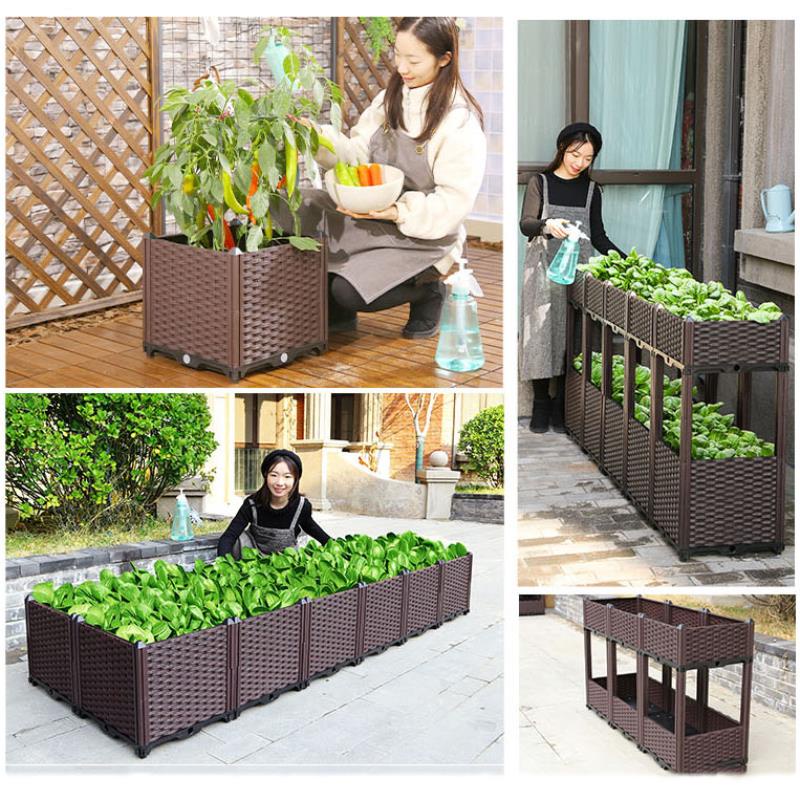 Chậu lắp ghép 2 tầng CLG-40, Chậu lắp ráp thông minhtrồng Rau Hoa,(Kích thước : 200 x 40 x 76 cm)