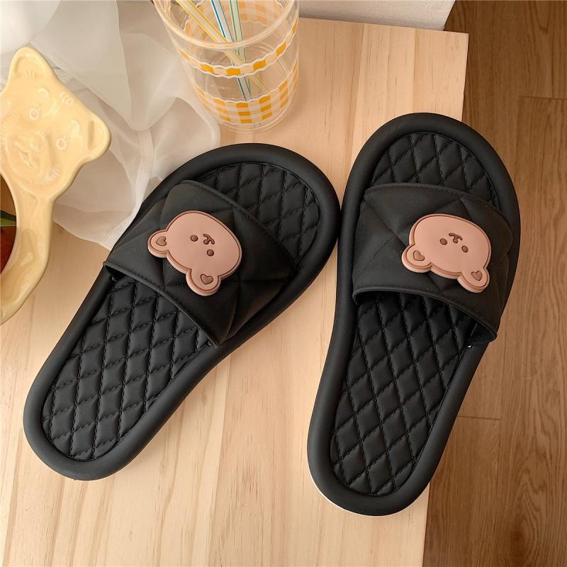 Dép quai ngang- dép gấu đế bánh mì gấu kẻ ô (loại xịn chất lượng)