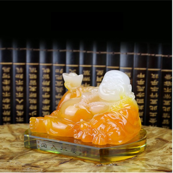 Tượng Phật Di Lạc, Để taplo decor trang trí xe ô tô đi đường bình an, may mắn - tặng kèm lọ tinh dầu thơm phòng