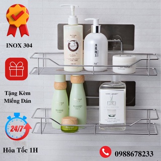 Kệ Nhà Tắm inox,Giá Để Đồ Phòng Tắm Đa Năng Kệ Đựng Đồ Nhà Bếp Tặng Kèm Miếng Dán Tường Siêu Trắc