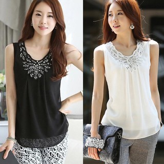 Áo voan trắng cộc tay