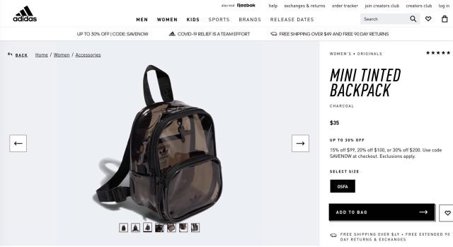 Balô dễ thương adidas size mini