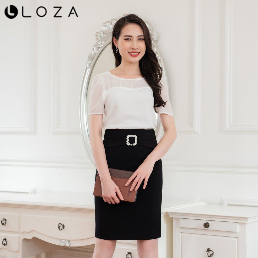 Chân váy bút chì phối đai đá LOZA LC4092DE | BigBuy360 - bigbuy360.vn