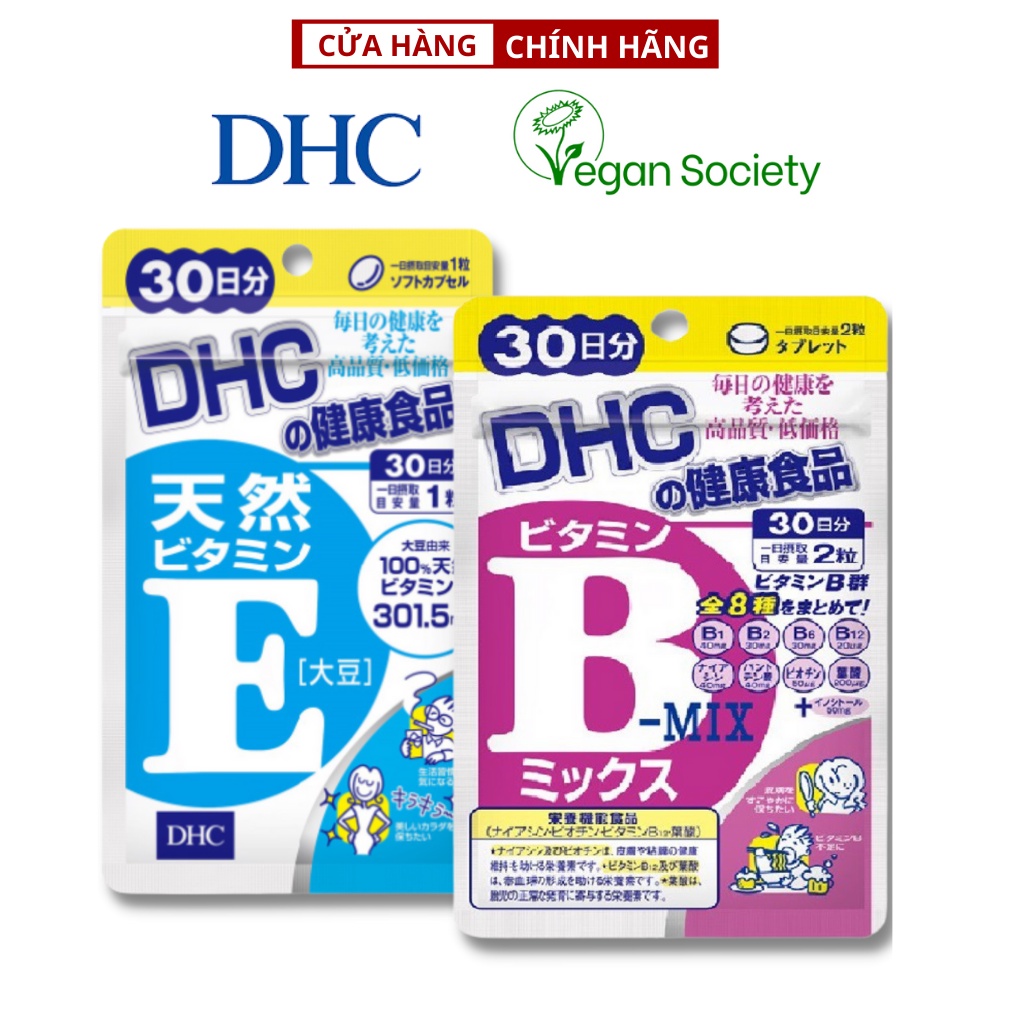 Combo Viên uống Vitamin B tổng hợp DHC và Vitamin E 30 ngày