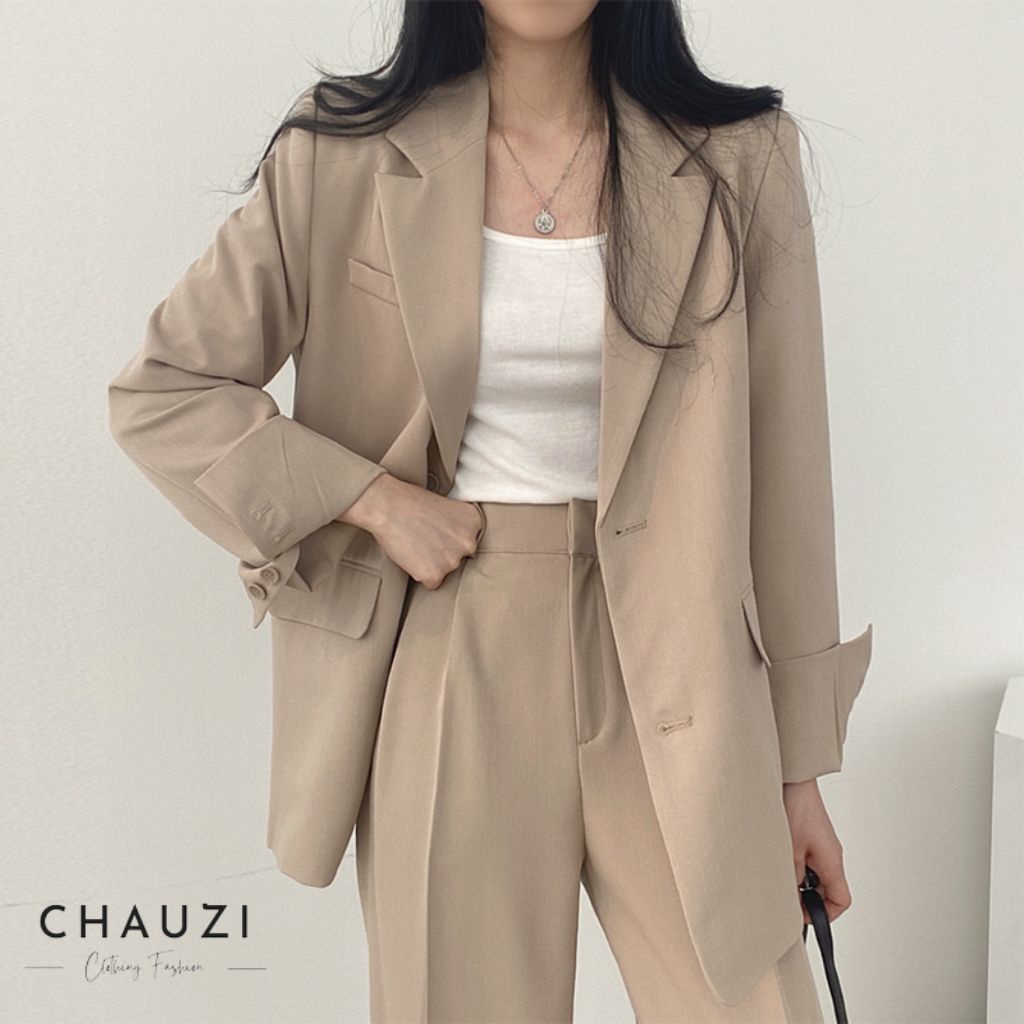 Áo Blazer Nữ Form Rộng Dài Tay CHAUZI Áo Khoác Nữ Dáng Rộng 2 Lớp Ulzzang Cao Cấp Thời Trang Hottrend Hàn Quốc AD136