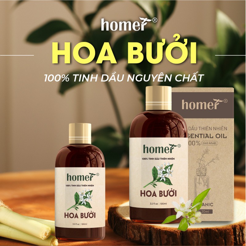 Tinh dầu Hoa Bưởi Homer 20ml/100ml giá dùng thử - Grapefruit Essential Oil  - đạt chuẩn chất lượng kiểm định