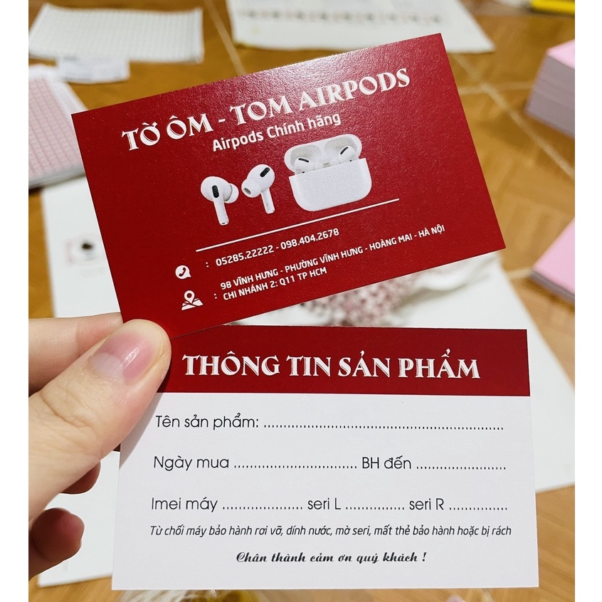 In Phiếu Bảo Hành Phụ Kiện Điện Thoại Thông Tin Shop Theo Yêu Cầu (AIP)