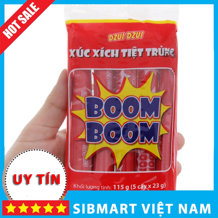 Xúc xích tiệt trùng Boom Boom Vissan 115g (5 cây/gói) - SibMart Việt Nam - SC0038