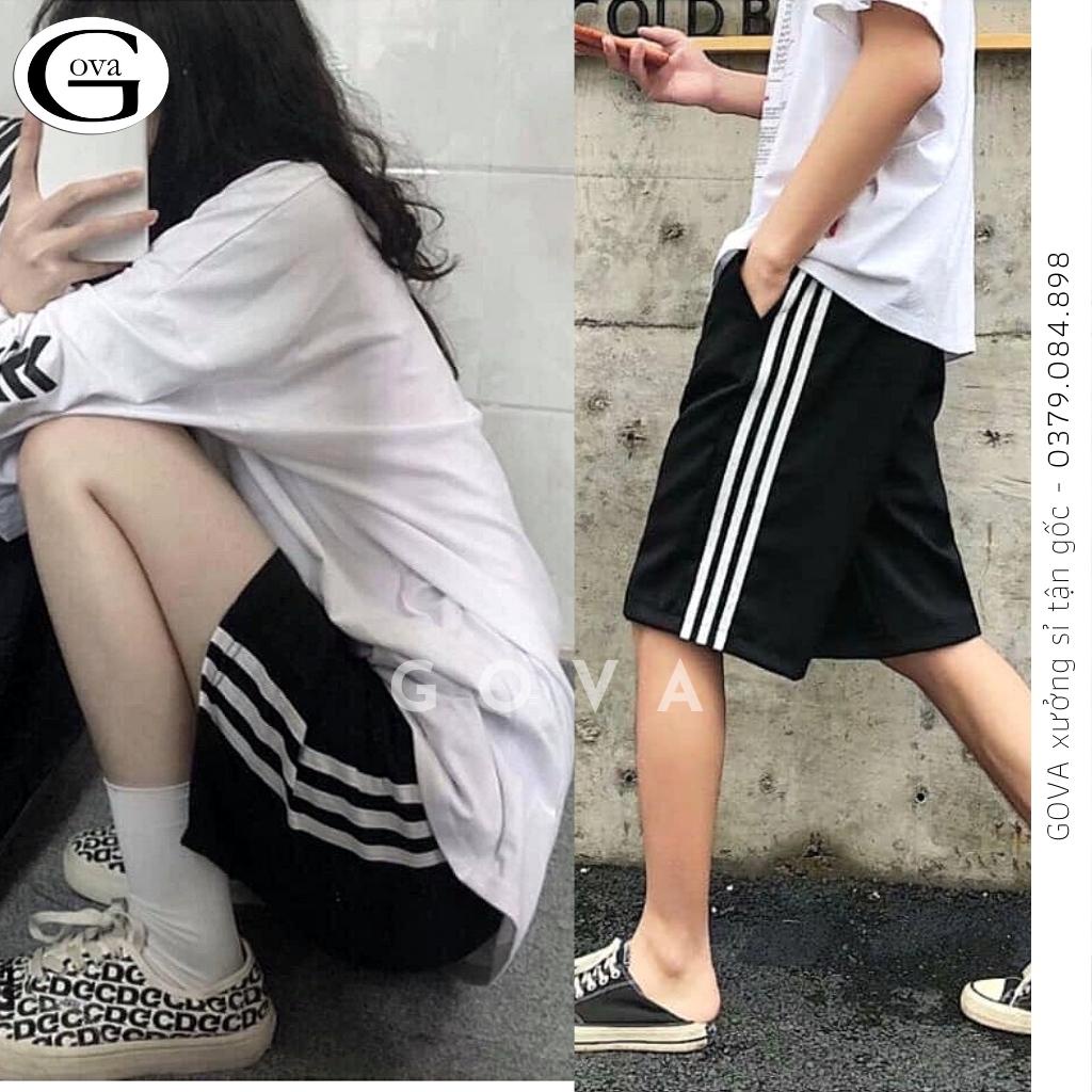Quần Short 3 SỌC Nam Nữ Chất Nỉ Basic Thời Trang Ullzzang Form Rộng Unisex GOVA