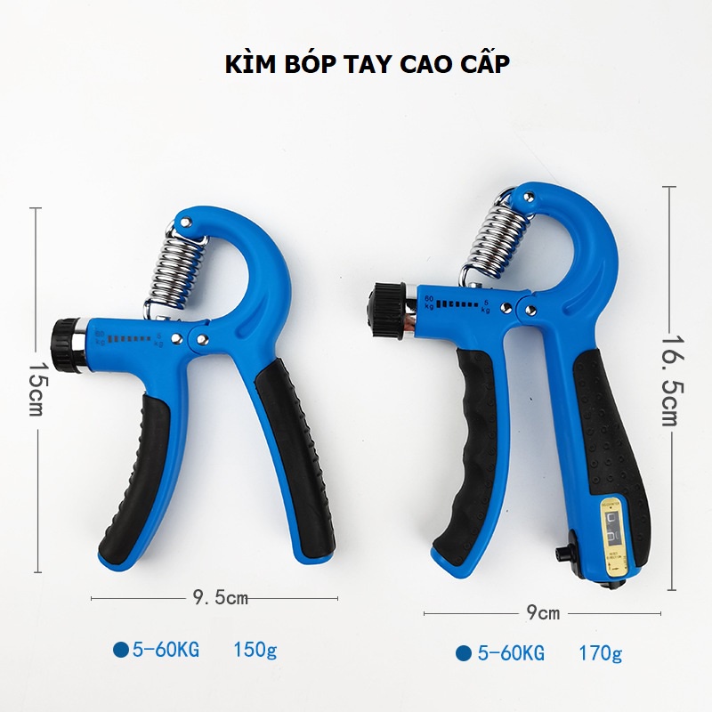 Kìm Bóp Cơ Tay Tập GYM Có Lò Xo Điều Chỉnh Lực (10-40kg)