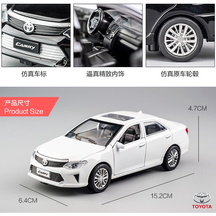 Mô Hình Xe Hơi Toyota Camry 4 Cửa Bằng Hợp Kim Tỉ Lệ 1:32 Có Đèn Và Âm Thanh