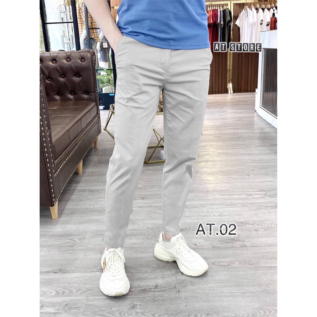 Quần KAKI slimfit phom hàn MÀU XÁM SỮA
