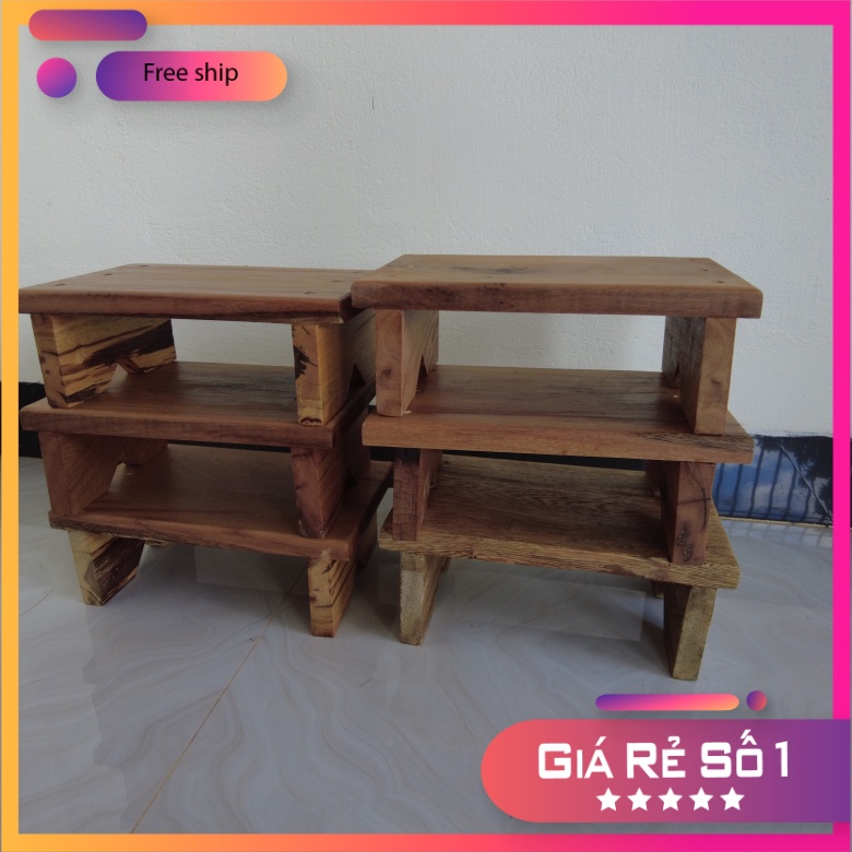 Ghế đẩu gỗ, ghế đôn, ghế đòn gỗ rẻ đẹp 20cm x 30cm