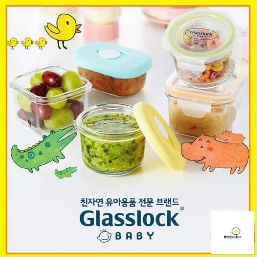 Set 3 Hộp thủy tinh đựng đồ ăn dặm cho bé có nắp kín