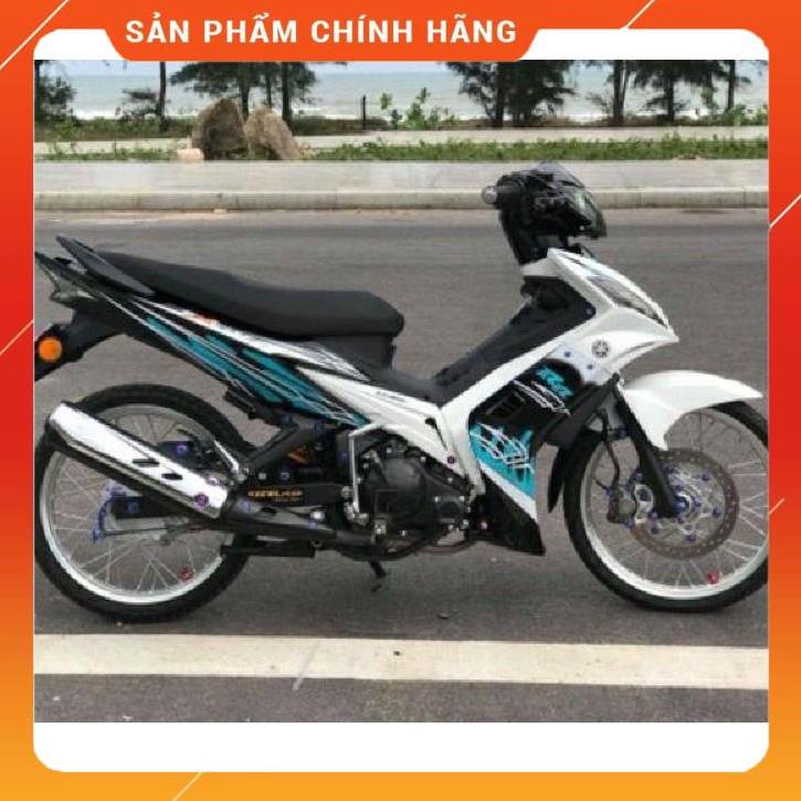 Tem exciter 2010 trắng xanh đen cao cấp - không bay màu
