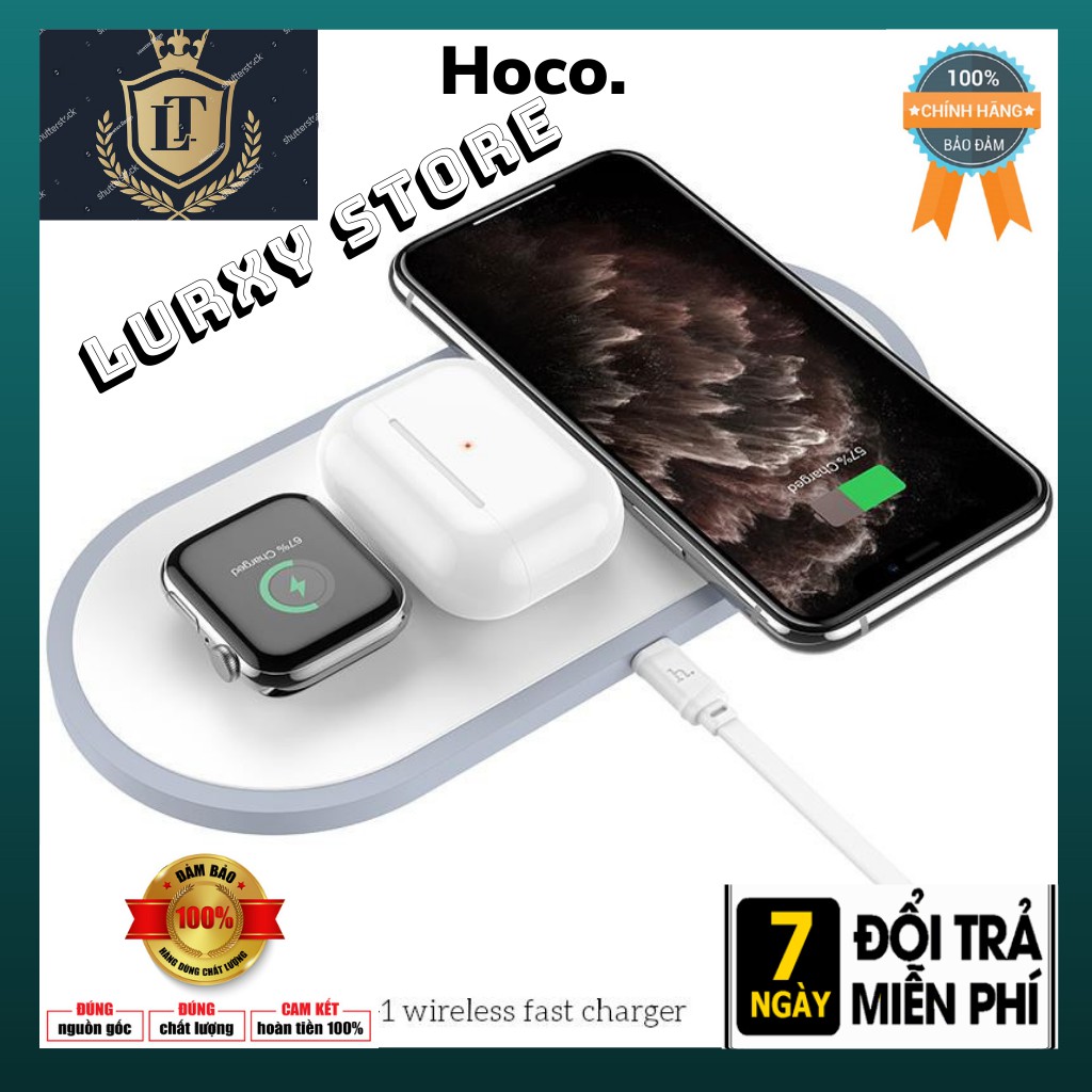 Đế Sạc Nhanh Không Dây Hoco CW24 10W - 3 in 1 - Bảo Hành 6 Tháng
