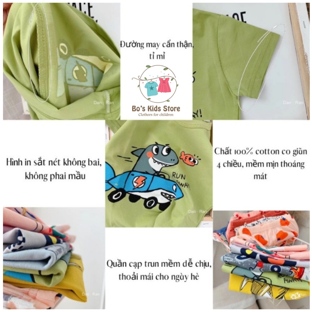 [SALE SỐC] Bộ Quần Áo Trẻ Em, Đồ Bộ Bé Trai Bé Gái Shinbel , Áo Thun Cộc Tay Xuất Hàn Cho Bé Chất Cotton Thấm Hút Mồ Hôi