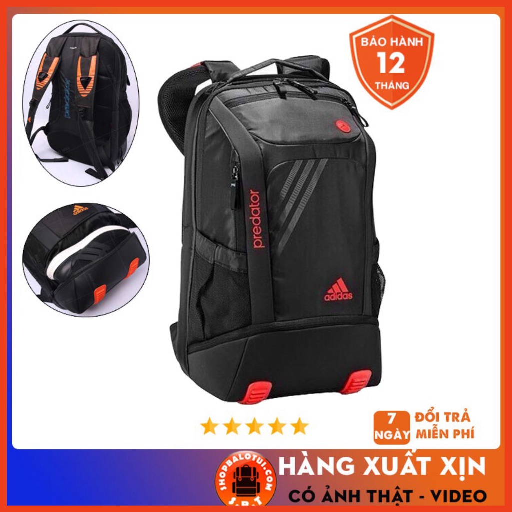 Balo Laptop DASS [ HÀNG VNXK BH 1 NĂM ] Balo Adidas Predator - Thiết kế vuông vắn cứng cáp có ngăn đựng laptop CHÔNG NƯỚ