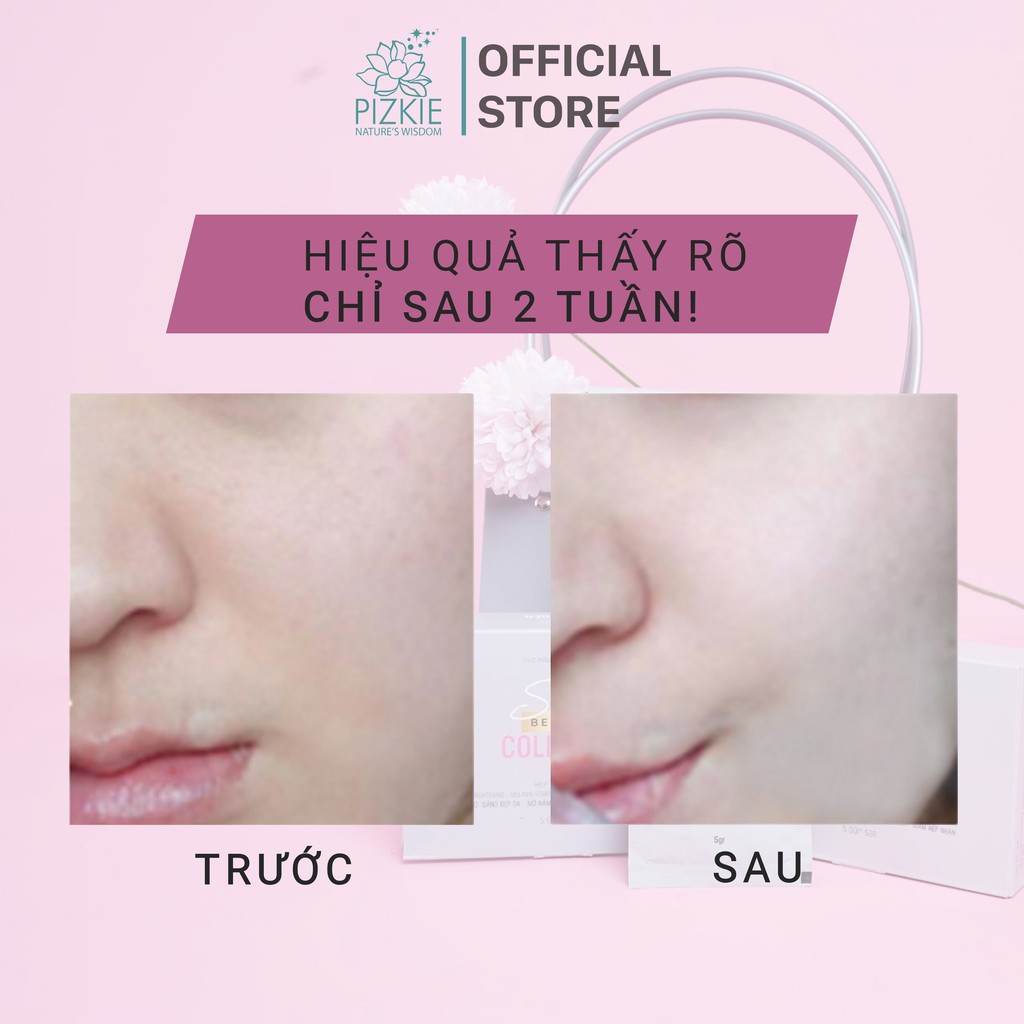 SUPER BEAUTY COLLAGEN PIZKIE - Trẻ Hóa, Giảm Nếp Nhăn, Làm Sáng Da, Chống Nắng, Giảm Mùi Cơ Thể - Hộp 30 Gói