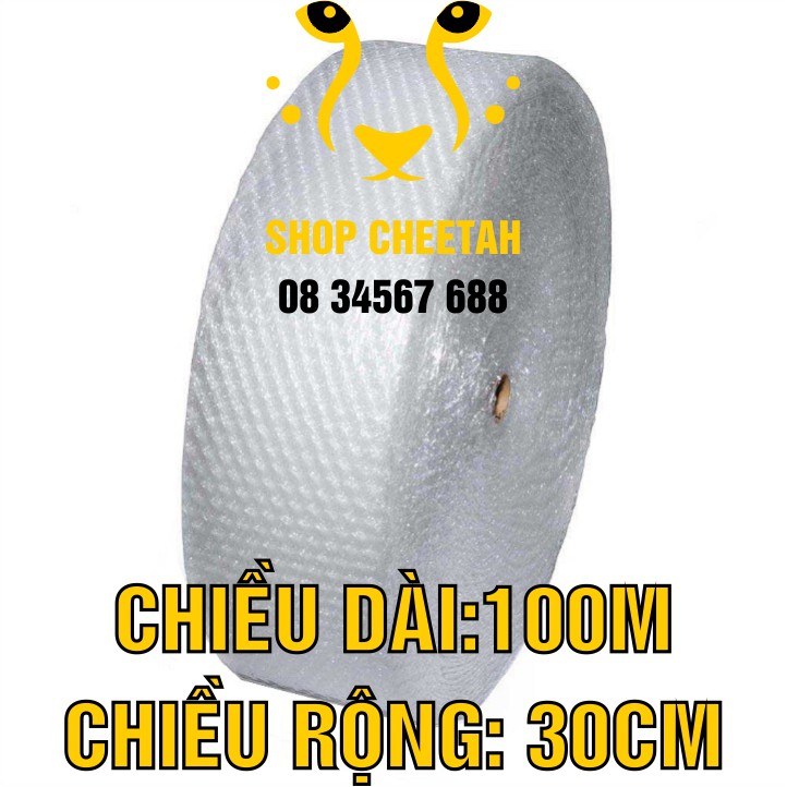 Xốp nổ bọc hàng – Dài 100M x Rộng 30CM – Màng xốp bóp nổ – Màng bong bóng khí – Màng giảm chấn – Xốp bóng khí – Xốp hơi