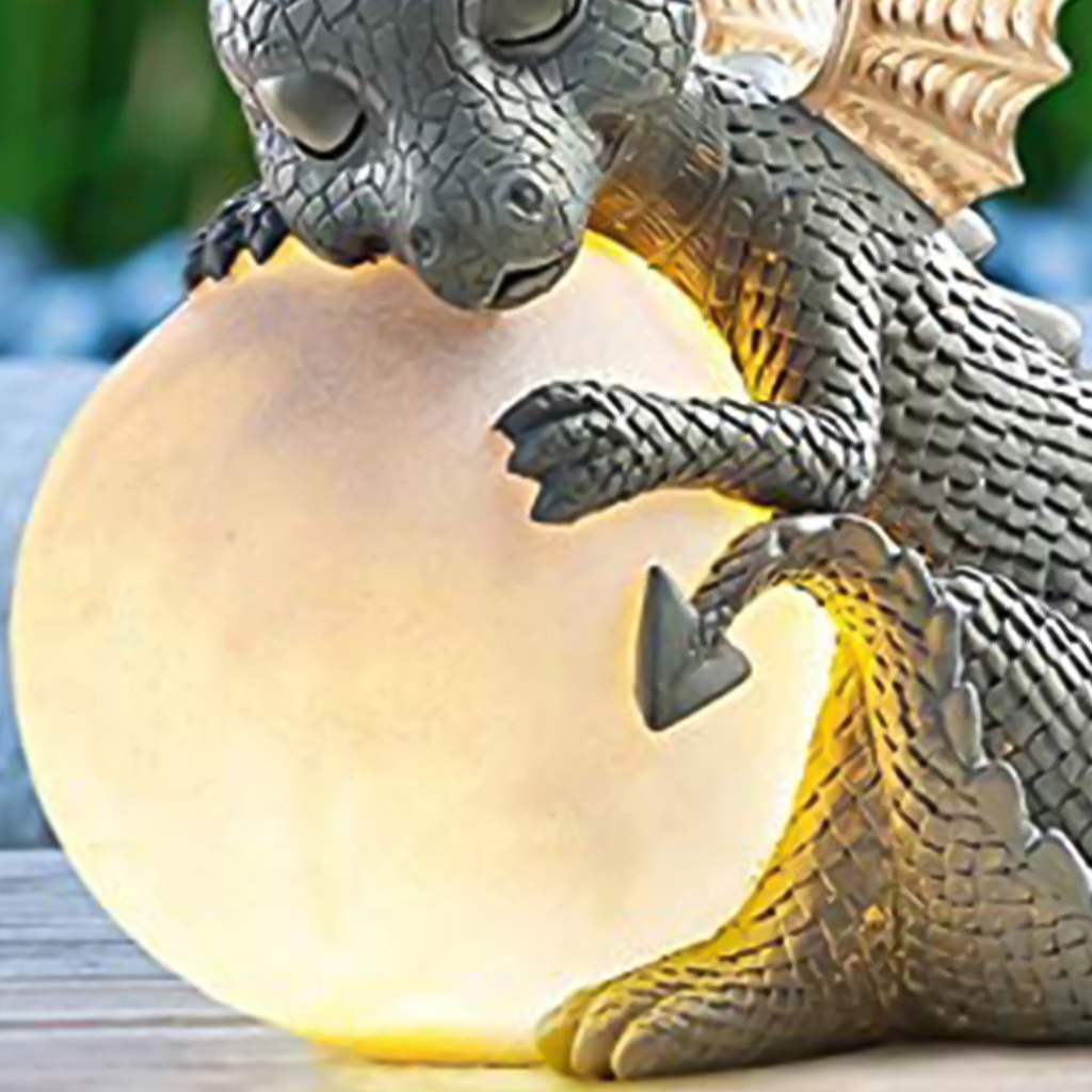 Bergenww_my Statue Model Wide Application Cute Dragon Shape Waterproof Eye-catching Easy to Carry Dragon Statue Display for Yard