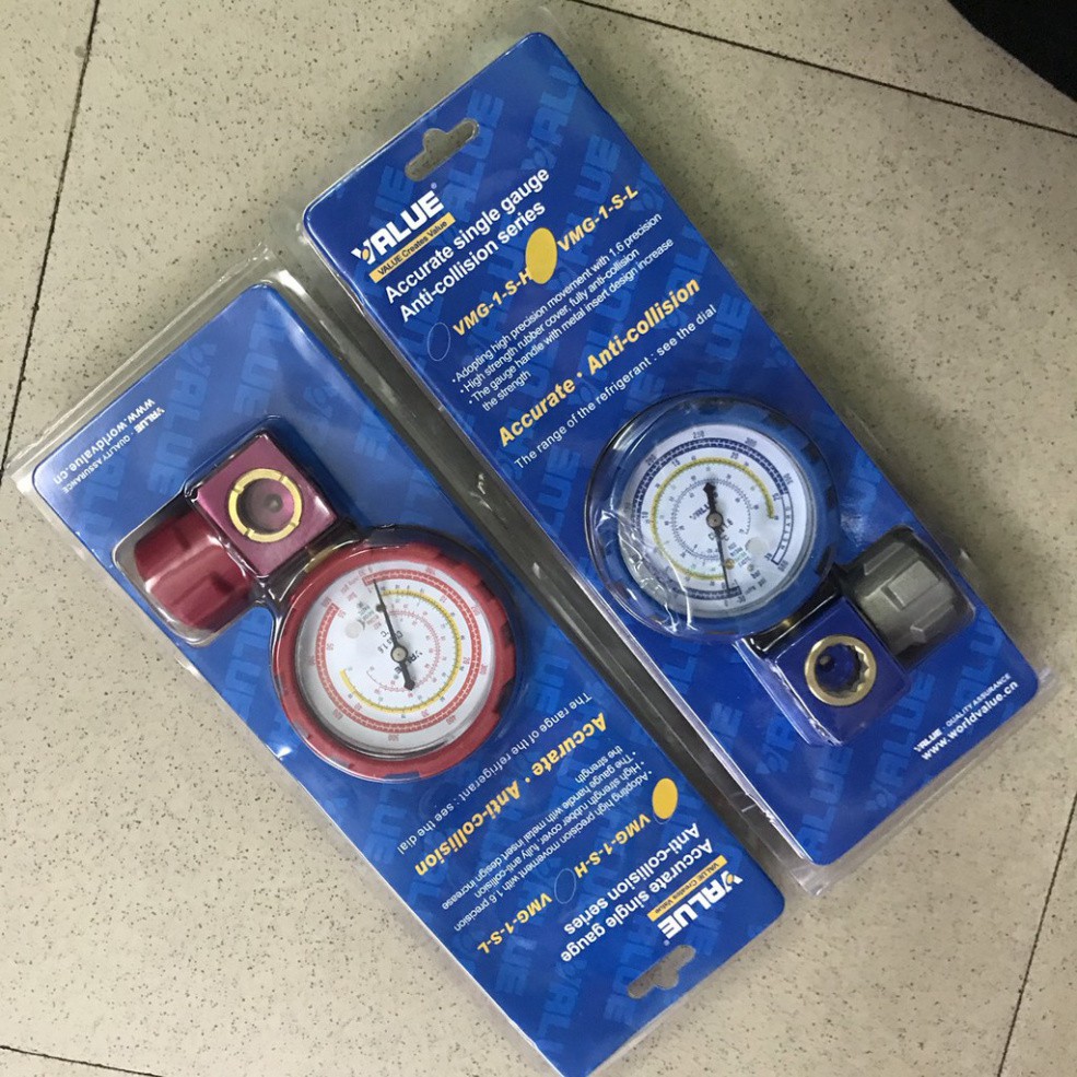 Đồng hồ nạp gas lạnh đơn Value VMG-1-S-L ( Áp thấp_màu Xanh )