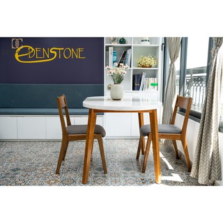 Bàn ăn mặt đá solid surface white macchiato