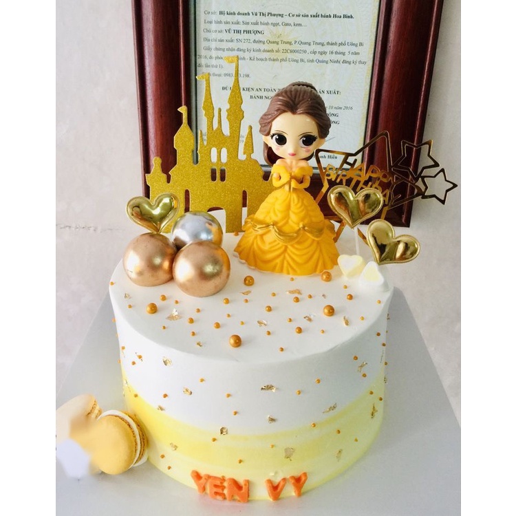 Bánh sinh nhật bé gái công chúa Elsa, công chúa hồng, vương miện, Bạch tuyết, giao hàng luôn, ship nhanh, bánh ngon sẵn