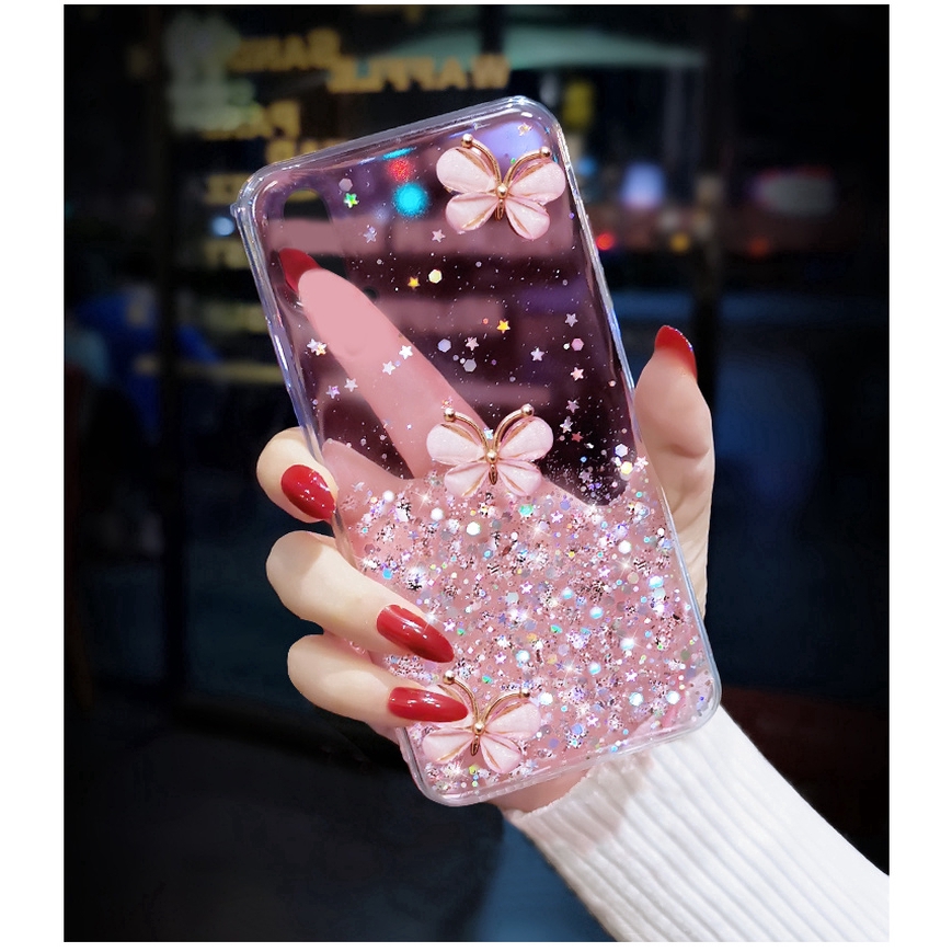 Ốp Điện Thoại TPU Mềm Hình Bướm 3D Cho OPPO A17 A17K Reno 7 7Z 6 4 Pro Find X2 A91 A16K A92 A31 2020 A12 A12e A9 A5