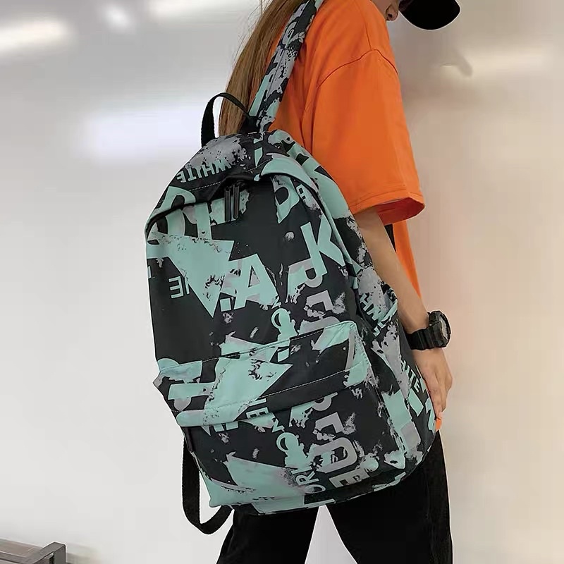 Balo chống nước phong cách cá tính Graffiti Street Hiphop học sinh sinh viên đựng vừa sách vở laptop đi cặp unisex
