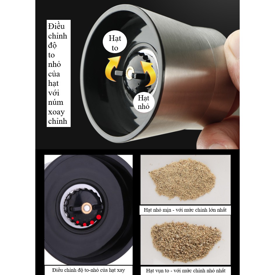 Lọ xay tiêu cầm tay cao cấp Malicook