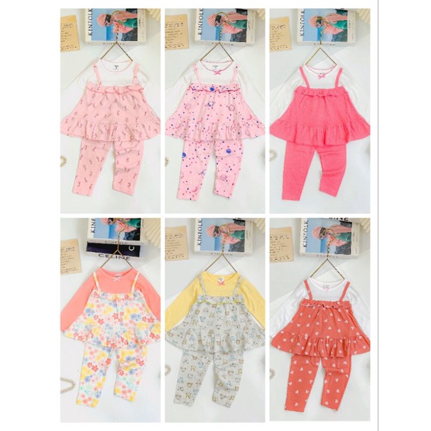 🎀10-22kg🎀 Bộ thu đông dáng babydoll giả yếm bé gái chất bozip Sài Gòn