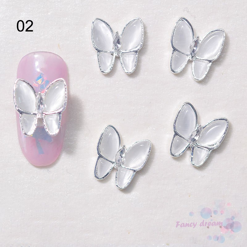 Set 10 Đá Hình Bướm 3d Trang Trí Móng Tay Nghệ Thuật
