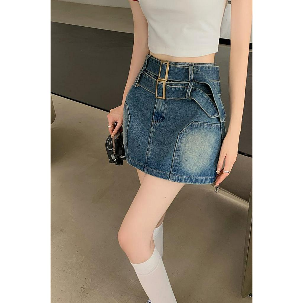 Chân váy jean Lưng Cao Dáng Ôm Phong Cách Cổ Điển Thời Trang Mùa Hè Mới Cho Nữ