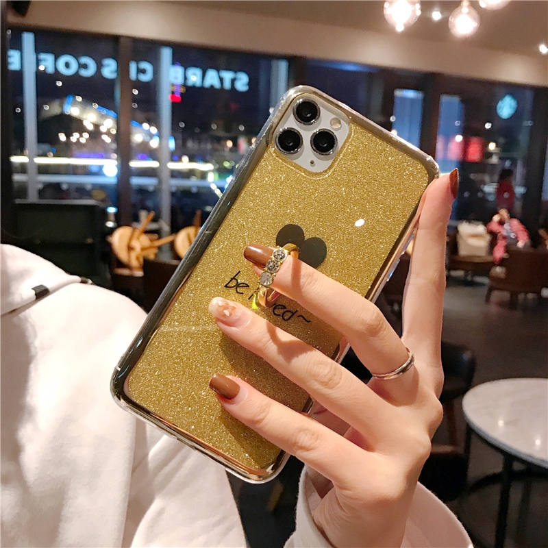Ốp Điện Thoại Mềm Mạ Vàng 3D Có Vòng Đỡ Cho iPhone 6 6s 7 8 Plus X XS XR 11 Pro Max